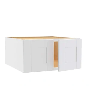 Home Decorators Collection Washington Vesper White Plywood Shaker Assembled Wall Kitchen Cabinet Soft Close 27 in. W 12 in. D 18 in. H