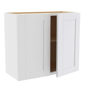 Home Decorators Collection Washington Vesper White Plywood Shaker Assembled Wall Kitchen Cabinet Soft Close 27 in. W 12 in. D 24 in. H
