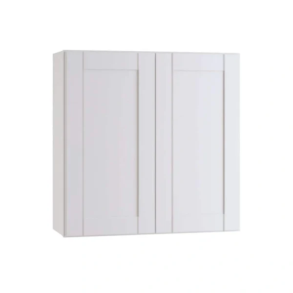 Home Decorators Collection Washington Vesper White Plywood Shaker Assembled Wall Kitchen Cabinet Soft Close 33 in W x 12 in D x 30 in H