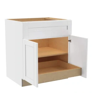Home Decorators Collection Washington Vesper White Plywood Shaker Stock Assembled Base Kitchen Cabinet 1 ROT 30 in. x34.5 in. x24 in.