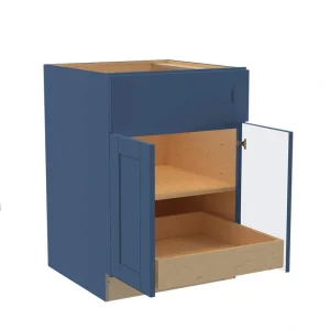 Home Decorators Collection Washington Vessel Blue Plywood Shaker Assembled Base Kitchen Cabinet FH 1 ROT Sft Cls 24 in W x 24 in D x 34.5 in H
