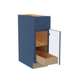 Home Decorators Collection Washington Vessel Blue Plywood Shaker Assembled Base Kitchen Cabinet FH 1 ROT Sft Cls R 12 in W x 24 in D x 34.5 in H