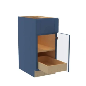 Home Decorators Collection Washington Vessel Blue Plywood Shaker Assembled Base Kitchen Cabinet FH 1 ROT Sft Cls R 15 in W x 24 in D x 34.5 in H
