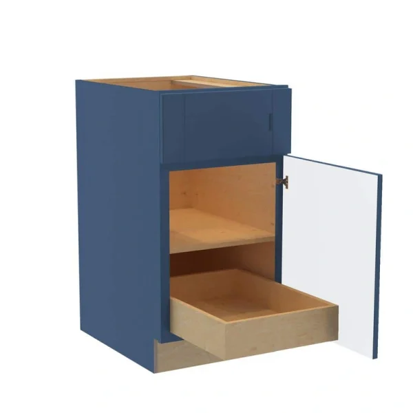 Home Decorators Collection Washington Vessel Blue Plywood Shaker Assembled Base Kitchen Cabinet FH 1 ROT Sft Cls R 18 in W x 24 in D x 34.5 in H