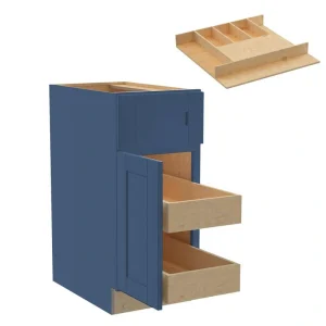 Home Decorators Collection Washington Vessel Blue Plywood Shaker Assembled Base Kitchen Cabinet Left 2ROT CT 15 W in. x 24 D in. x 34.5 in. H