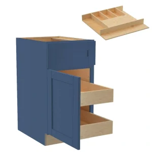Home Decorators Collection Washington Vessel Blue Plywood Shaker Assembled Base Kitchen Cabinet Left 2ROT CT18 W in. 24 D in. 34.5 in. H