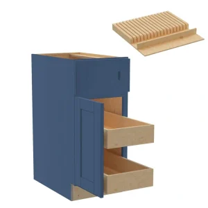 Home Decorators Collection Washington Vessel Blue Plywood Shaker Assembled Base Kitchen Cabinet Left 2ROT KB15 W in. 24 D in. 34.5 in. H