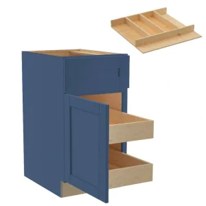 Home Decorators Collection Washington Vessel Blue Plywood Shaker Assembled Base Kitchen Cabinet Left 2ROT UT18 W in. 24 D in. 34.5 in. H