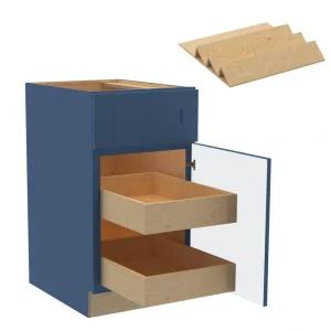 Home Decorators Collection Washington Vessel Blue Plywood Shaker Assembled Base Kitchen Cabinet Rt 2ROT ST18 W in. 24 D in. 34.5 in. H