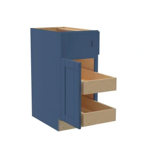 Home Decorators Collection Washington Vessel Blue Plywood Shaker Assembled Base Kitchen Cabinet Soft Close 15 in W x 24 in D x 34.5 in H T726932410