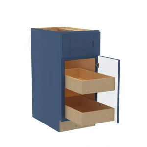 Home Decorators Collection Washington Vessel Blue Plywood Shaker Assembled Base Kitchen Cabinet Soft Close 15 in W x 24 in D x 34.5 in H T726932411