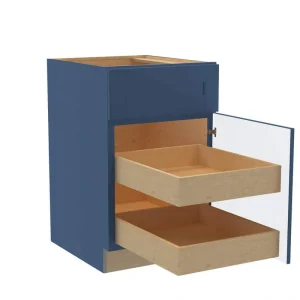 Home Decorators Collection Washington Vessel Blue Plywood Shaker Assembled Base Kitchen Cabinet Soft Close 21 in W x 24 in D x 34.5 in H T726932120