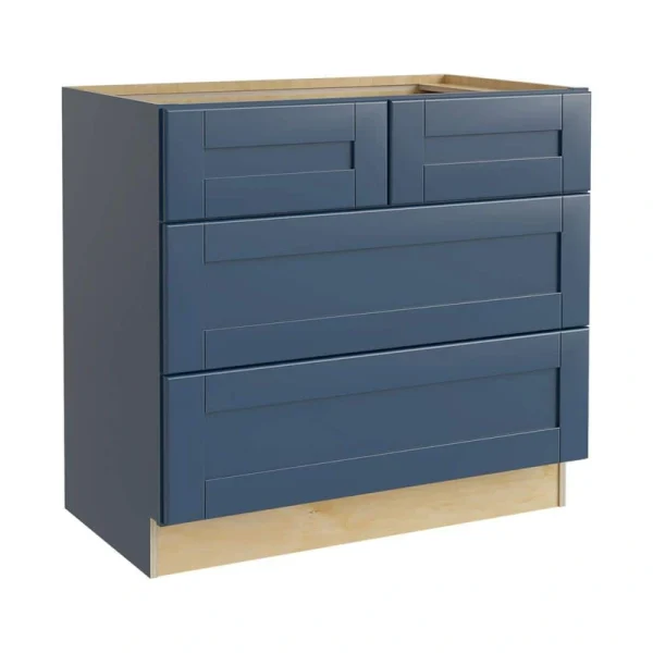 Home Decorators Collection Washington Vessel Blue Plywood Shaker Assembled Cooktop Base Kitchen Cabinet Soft Close 36 in W x 24 in D x 34.5 in H