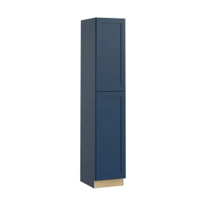 Home Decorators Collection Washington Vessel Blue Plywood Shaker Assembled Utility Pantry Kitchen Cabinet Soft Close 18 in W x 24 in D x 96 in H T726927170