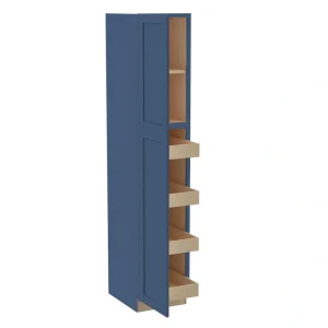 Home Decorators Collection Washington Vessel Blue Plywood Shaker Assembled Utility Pantry Kitchen Cabinet Soft Close 18 in W x 24 in D x 90 in H T726927237