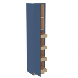 Home Decorators Collection Washington Vessel Blue Plywood Shaker Assembled Utility Pantry Kitchen Cabinet Soft Close 18 in W x 24 in D x 96 in H T726927342