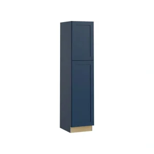 Home Decorators Collection Washington Vessel Blue Plywood Shaker Assembled Utility Pantry Kitchen Cabinet Soft Close 18 in W x 24 in D x 84 in H T726927355