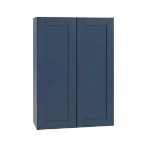 Home Decorators Collection Washington Vessel Blue Plywood Shaker Assembled Wall Kitchen Cabinet Soft Close 24 in W x 12 in D x 30 in H