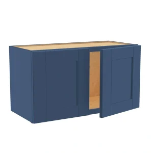 Home Decorators Collection Washington Vessel Blue Plywood Shaker Assembled Wall Kitchen Cabinet Soft Close 24 W in. 24 D in. 15 in. H