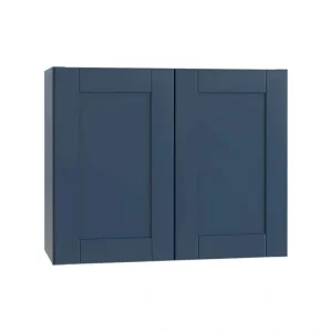 Home Decorators Collection Washington Vessel Blue Plywood Shaker Assembled Wall Kitchen Cabinet Soft Close 30 in W x 12 in D x 24 in H
