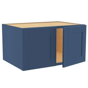 Home Decorators Collection Washington Vessel Blue Plywood Shaker Assembled Wall Kitchen Cabinet Soft Close 33 W in. 24 D in. 18 in. H