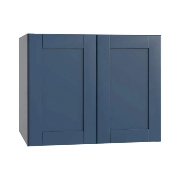 Home Decorators Collection Washington Vessel Blue Plywood Shaker Assembled Wall Kitchen Cabinet Soft Close 36 in W x 12 in D x 24 in H