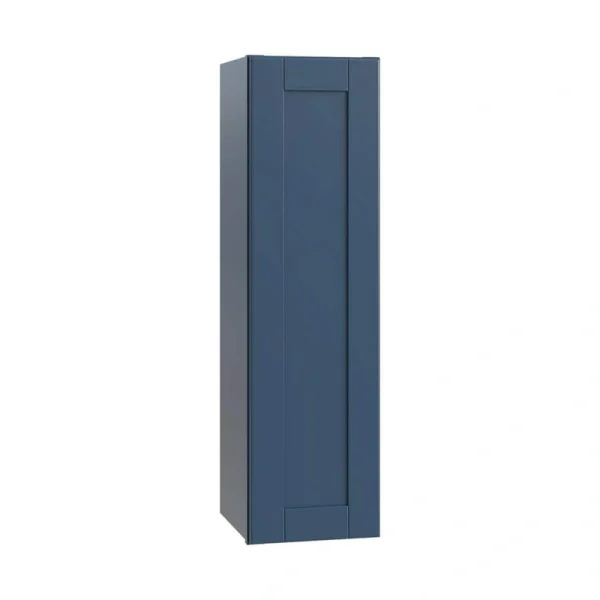 Home Decorators Collection Washington Vessel Blue Plywood Shaker Assembled Wall Kitchen Cabinet Soft Close Left 15 in W x 12 in D x 42 in H