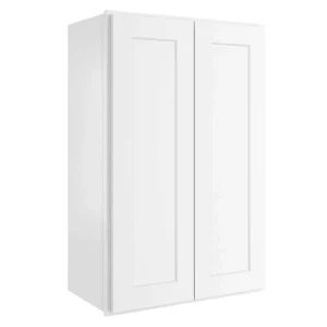 HOMEIBRO White Painted Shaker Style Ready to Assemble Wall Cabinet 24-in W x 36-in H x 12-in D