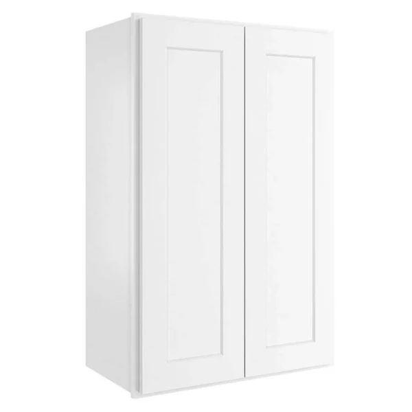 HOMEIBRO White Painted Shaker Style Ready to Assemble Wall Cabinet 24-in W x 36-in H x 12-in D