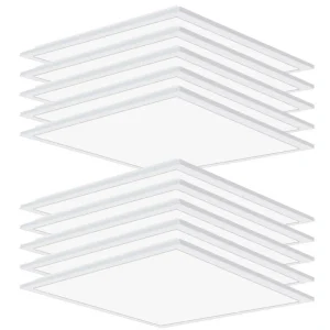 Honbei 10Pack 2 ft. x 2 ft. 5800 Lumens Integrated LED Panel Light,5000K 2X2 Drop Ceiling LED Light Panel,Lighting for Office