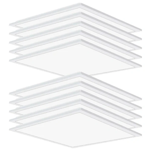 Honbei 10Pack 2 ft. x 2 ft. 5800 Lumens Integrated LED Panel Light, 5000K 2×2 LED Troffer Panel Lights for Kitchen, ETL Liated