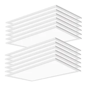Honbei 12 Pack 2 ft. x 4 ft.7800 Lumens Integrated LED Panel Light, 5000K 2×4 LED Light Fixture 0/10-Volt Dimmable ETL Listed