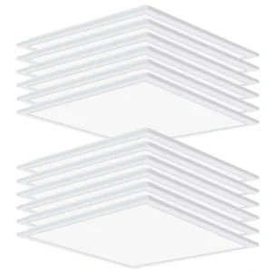 Honbei 2 ft. x 2 ft. 5800-Lumens Integrated LED Panel Light, 5000K 5800 LM Recessed Edge-Lit Light Fixture, ETL Listed 12-Pack