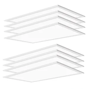 Honbei 2 ft. x 4 ft. 7800 Lumens Integrated LED Panel Light, 5000K Recessed Edge-Lit ETL Listed Troffer Light Fixture (8-Pack)