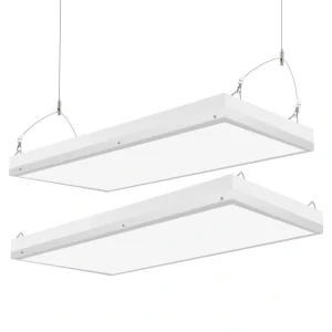 Honbei 2-Pack 2 ft. 500-Watt Equivalent Integrated LED White High Bay Shop Light, 5000K Linear Hanging Light for Shop, ETL