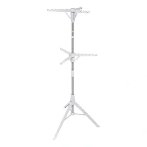 Honey-Can-Do 28.5 in. W x 73.5 in. H White Steel and Plastic 2-Tier Tripod Drying Rack