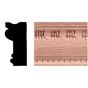 HOUSE OF FARA 3/4 in. x 1-1/2 in. x 8 ft. Oak Double Embossed Casing/Chair Rail
