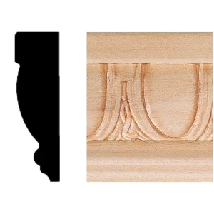 HOUSE OF FARA 3/4 in. x 2-1/2 in. x 8 ft. Hardwood Wood Emboss Casing/Chair Rail Moulding