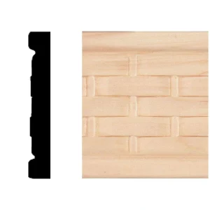 HOUSE OF FARA 3/8 in. x 2-1/2 in. x 8 ft. Hardwood Emboss Basket Weave Casing/Chair Rail Moulding