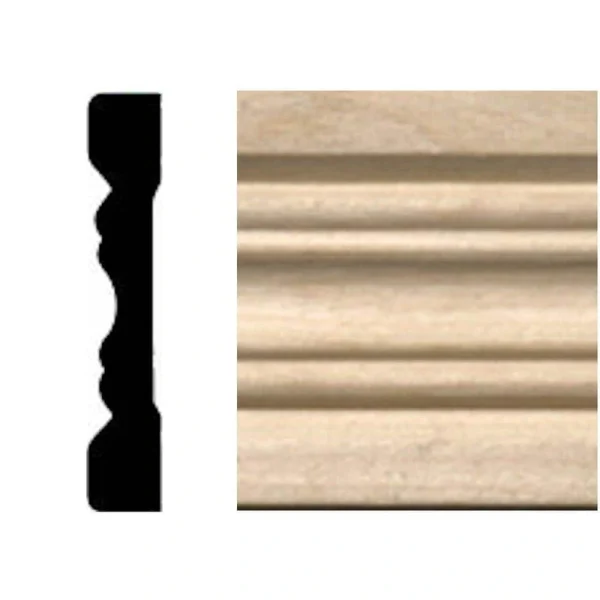 HOUSE OF FARA 3/8 in. x 2-1/4 in. x 7 ft. Hardwood Wood Fluted Casing/Chair Rail Moulding