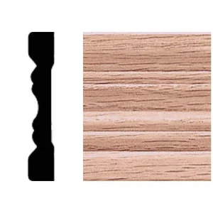 HOUSE OF FARA 3/8 in. x 2-1/4 in. x 7 ft. Oak Wood Fluted Casing Moulding