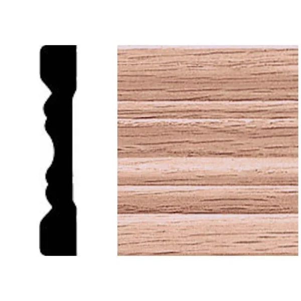 HOUSE OF FARA 3/8 in. x 2-1/4 in. x 7 ft. Oak Wood Fluted Casing Moulding