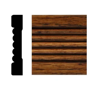 HOUSE OF FARA 7/16 in. x 2-1/4 in. x 7 ft. Oak Fluted Casing Chestnut Stain Moulding