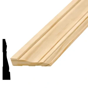 HOUSE OF FARA 7/16 in. x 3 in. x 7 ft. Pine Wood Fluted Casing Moulding