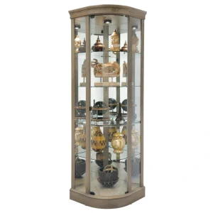 Howard Miller Contemporary/Modern Aged Grey Wood Curio Cabinet T726922688