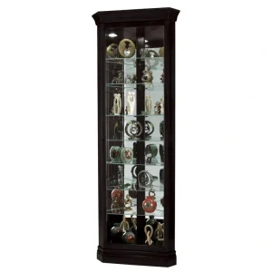 Howard Miller Contemporary/Modern Black Satin Wood Curio Cabinet