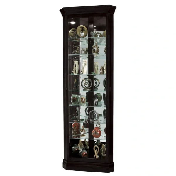 Howard Miller Contemporary/Modern Black Satin Wood Curio Cabinet