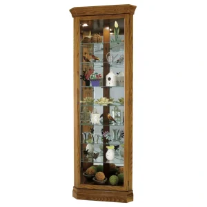Howard Miller Contemporary/Modern Legacy Oak Wood Oak Curio Cabinet