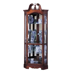 Howard Miller Contemporary/Modern Windsor Cherry Wood Cherry Curio Cabinet