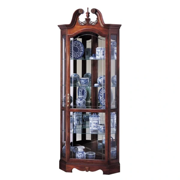 Howard Miller Contemporary/Modern Windsor Cherry Wood Cherry Curio Cabinet